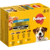 Pedigree Adult Porsjonsposer Multipakke - Sparepakke: Utvalg av fjærkre i saus (4 varianter) 96 x 100 g