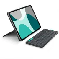 Logitech Flip Folio - Tastatur og folioveske - full size - trådløs - Bluetooth 5.1 LE - QWERTY - Nordisk (dansk/finsk/norsk/svensk) - grafitt - for...