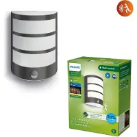 Philips LED utendørs vegglampe Python UE, antrasitt, sensor