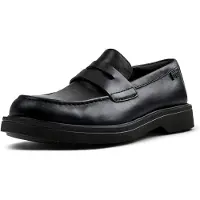 Camper for man. K101001-001 Loafers leather loafers Norman black (41), Flat, Suede, None, Casual