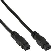 InLine FireWire M-M 1.8m, Svart, 1,8 m, 9-p, 9-p, Hankjønn/hankjønn, 1 stykker