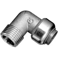 Roth vinkel 90° 18 mm x 1/2 nippel rustfri stål