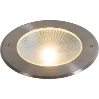 QAZQA Moderne jordspot stål inkl. LED 20W - Bridge