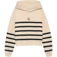 Calvin Klein Hettegenser - Logo Striper med firkantet passform - - - 14 år (164) - Hettegenser