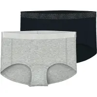 Name it Hipsters - 2-pack - NkfHipster - Noos - Black/w/Grey Mel - - 7-8 år (122-128) - Hipsters