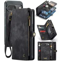 CASEME Google Pixel 9/9 Pro 008 2-i-1 Multifunksjonell Lommebok-deksel - Svart