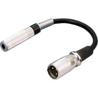 Monacor MCA-15/2, XLR (3-pin), Hankjønn, 6.35mm, Hunkjønn, 0,15 m, Svart, Metallisk