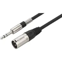 Monacor 1m, XLR - 6.3mm, XLR (3-pin), Hankjønn, 6.35mm, Hankjønn, 1 m, Sort