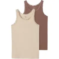 Name it Undertrøye - Noos - NkfTank - 2-pack - Peyote - - 13-14 år (158-164) - Undertrøye