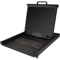 StarTech.com StarTech Rackmount KVM Console, Single Port VGA KVM with 19 LCD Monitor for Server Rack, Fully Featured Universal 1U LCD KVM Drawer with Cables & Hardware, USB Support, 50,000 MTBF - LCD KVM Concole