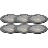 QAZQA Sett med 6 dimbare utendørs bakkespotter sorte IP65 inkl. LED - Delux Honey