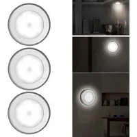 Mtp Products Selvklebende trådløse LED-lys med bevegelsessensor - 3 stk.