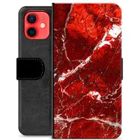 Mtp Products iPhone 12 mini Premium Lommebok-deksel - Rød Marmor