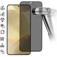 Mtp Products Samsung Galaxy S25+ Privatliv Beskyttelsesglass - støtter opplåsing av fingeravtrykk - Svart kant