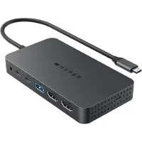 Hyper Nexa 7-ports USB-C-hub / dokkingstasjon med doble HDMI-porter / USB-C-hub med 100 W PD og Ethernet