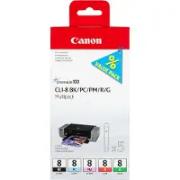 Canon CLI Value Pack 8 Multipack - 13 ml - svart, cyan, magenta, rød, grønn - original - blekkbeholder - for PIXMA Pro9000, Pro9000 Mark II