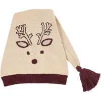 Minymo Nisselue - Strikk - Pixie - Beige Melange m. Rein/Dusk - - 50 cm - Nisselue
