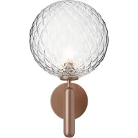 Nuura utendørs vegglampe Miira, Ø 20 cm, mørk bronse/klar