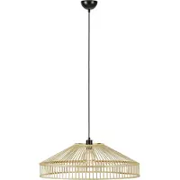 Markslöjd Pendellampe Tapa, stikkontakt, natur, bambus, Ø 70 cm
