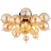 Globo Lighting Udo taklampe, amberfarget, Ø 55 cm, glass