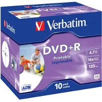 Verbatim DataLifePlus - 10 x DVD+R - 4.7 GB 16x - blekkstråleskrivbar overflate - CD-eske