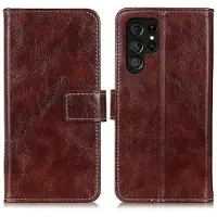 Mtp Products Samsung Galaxy S25 Ultra Lommebok-deksel med Magnetisk Lukning - brun