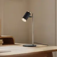 Lucea Lumen bordlampe, svart/gull antikk, høyde 42 cm, metall