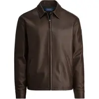 Ralph Lauren for man. 710671431002 Brown Smooth Leather Jacket (L), Casual, Long sleeve