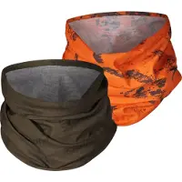 Seeland Neck gaiter 2-pk. Pine green/InVis orange blaze Onesize