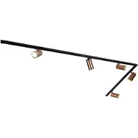 QAZQA Moderne skinnesystem med 5 spotter mørk bronse 1-fase GU10 70mm - Iconic Jeana Luxe