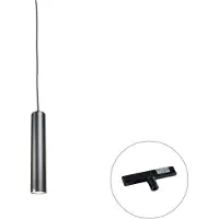 QAZQA Design pendellampe svart inkl. skinnadapter 1-fase - Slimline Tuba Small