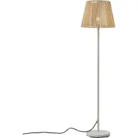 QAZQA Utendørs gulvlampe hvit med beige tauskjerm IP44 - Virginia Jayla