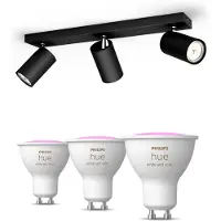 Philips Hue Kosipo Med 2 Spotter, Svarte + 2 Fargede Gu10-pærer