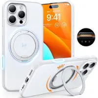 Torras iPhone 16 Pro O Fitness-deksel med 360 kickstand - MagSafe-kompatibel - Hvit