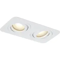 QAZQA Rundt innfelt spotlys hvit GU10 50mm roterbart og vippbart IP44 2-lys - Alberto
