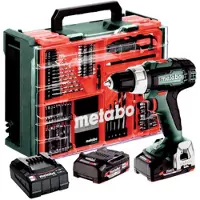 Metabo BS 18 L Set 614051710 Batteri boremaskine 18 V 2 Ah Litium børsteløs, inkl. ekstra batteri, Kuffert, Inkl. oplader, inkl. tilbehør