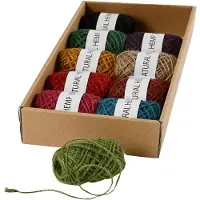 Adlibris Naturhamp, tykkelse 1-2 mm, ass. farger, 10x30 m/ 1 pk.