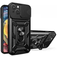 Mtp Products iPhone 15 Hybrid-deksel med Roterende Ring med Kameraskjold - Svart