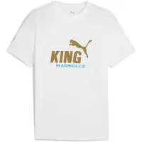 Puma Olympique de Marseille KING Logo Tee Men, Sport, White/Gold, M