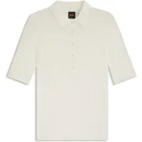 BOSS for woman. 50543977 Fugano white polo shirt (XS), Casual, Cotton, Short sleeve