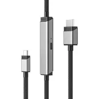 Alogic Ultra - Strøm- / lyd- / videokabel - 24 pin USB-C, USB-C (kun strøm) til HDMI hann - 1 m - skjermet - romgrå - 4K-støtte, Power Delivery-støtte