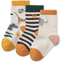 Liewood Sokker - 3-pack - Silas - Safari/Sandy Mix - - 33/36 - Sokker