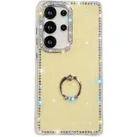Mtp Products Samsung Galaxy S25 Ultra CrystalGlow Hybrid-deksel med ringholder - Gul