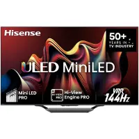 Hisense 55U7NQ - 55 Diagonalklasse U7NQ Series LED-bakgrunnsbelyst LCD TV - ULED Mini LED - Smart TV - VIDAA - 4K UHD (2160p) 3840 x 2160 - HDR - Quantum Dot, Mini-LED - svart, mørk grå