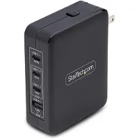 StarTech.com Startech 140W USB-C Wall Charger, USB-C/USB-A, PD GaN Power Adapter - Strømadapter - GaN-teknologi - 140 watt - 5 A - Power Delivery 3.1 - 4 utgangskontakter (USB, 3 x USB-C) - svart