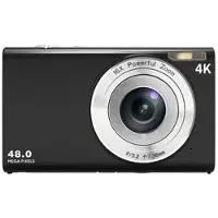 Mtp Products DC402-AF 4K Kids 48MP digitalkamera med autofokus og 16X digital zoom Vlogging-kamera for tenåringer - svart