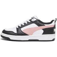 Puma Rebound V6 Low Sneakers, Shoes, White/Future Pink/Black, 40.5