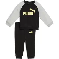 Puma Minicats Essentials Raglan Crew Set Toddler, Clothing, Black/Gold Moon, 2-3Y