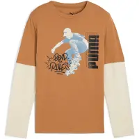 Puma MID90s Layered Longsleeve Youth, Shop, Melted Caramel, 7-8Y