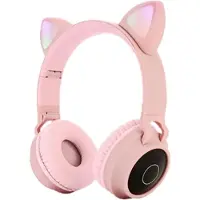 Mtp Products Sammenleggbar Bluetooth Cat Ear Barn Hodetelefoner - Rosa